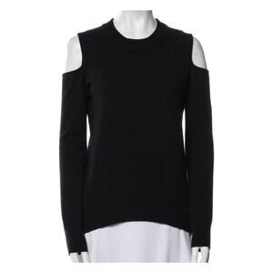 VERONICA BEARD Central Cashmere Cold Shoulder Sweater Minimalist Black Sz‎ XS